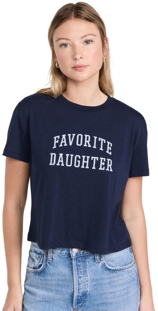 Favorite Daughter The Cropped Collegiate Tee Navy Cover