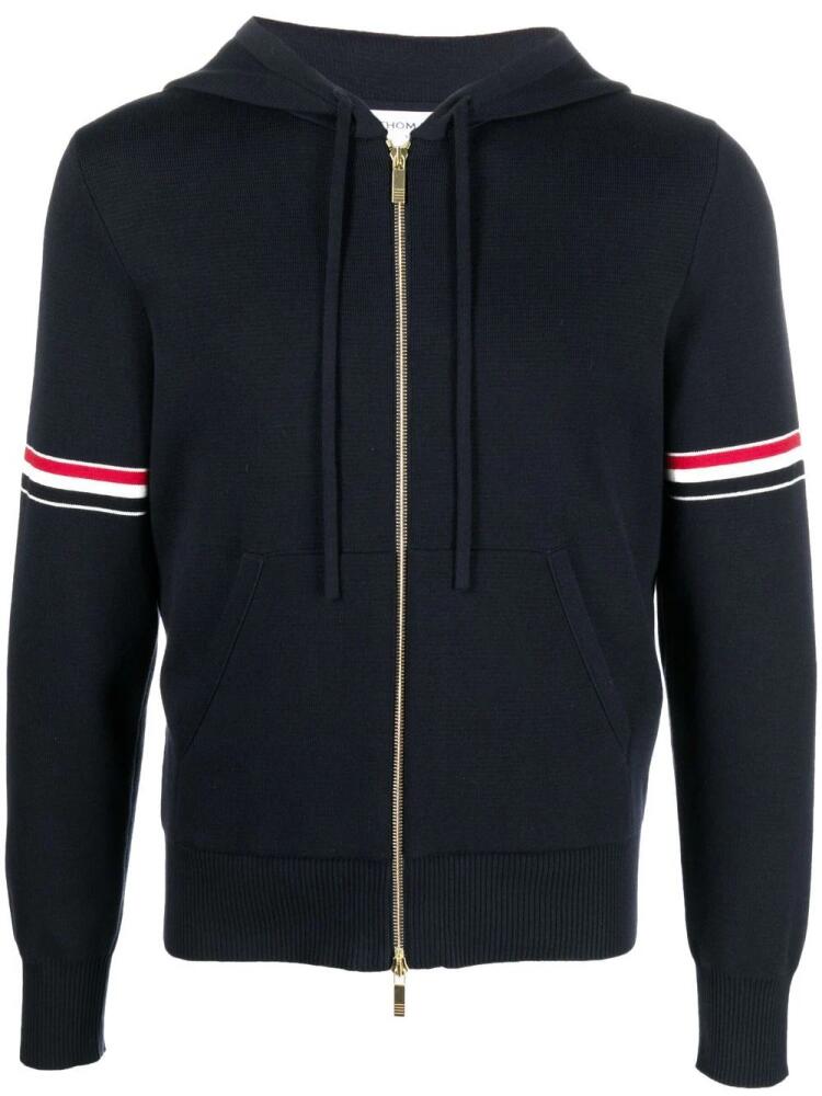 Thom Browne striped zip-up hoodie - Blue Cover