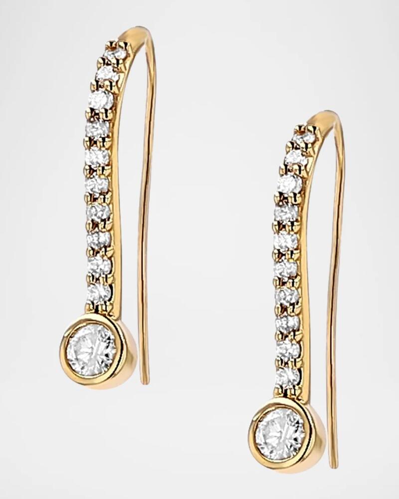 Sheryl Lowe 14K Gold Diamond Bezel French Hook Earrings Cover