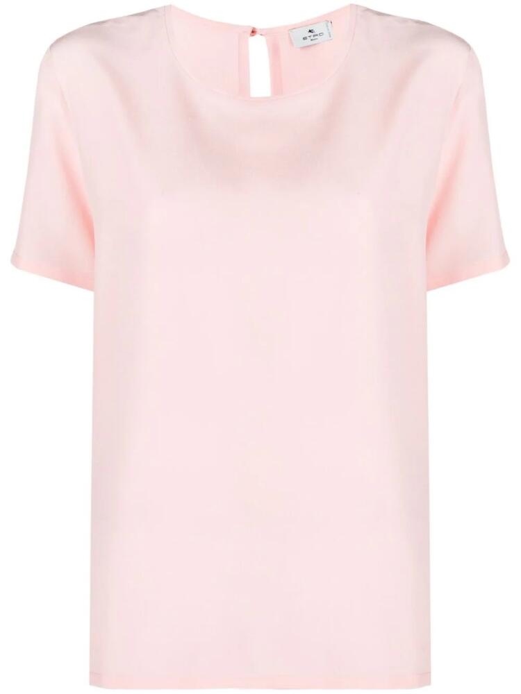 ETRO round-neck silk T-shirt - Pink Cover