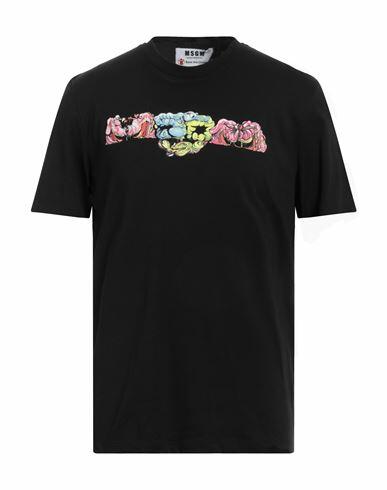 Msgm Man T-shirt Black Cotton Cover