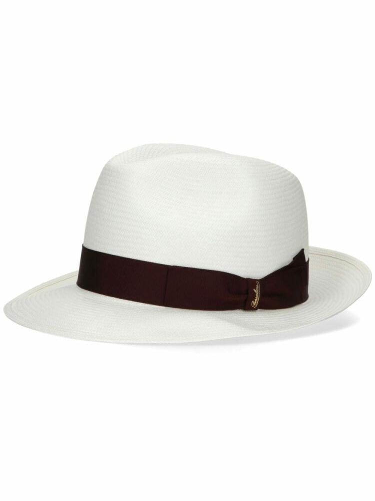 Borsalino Federico medium-brim Panama hat - White Cover