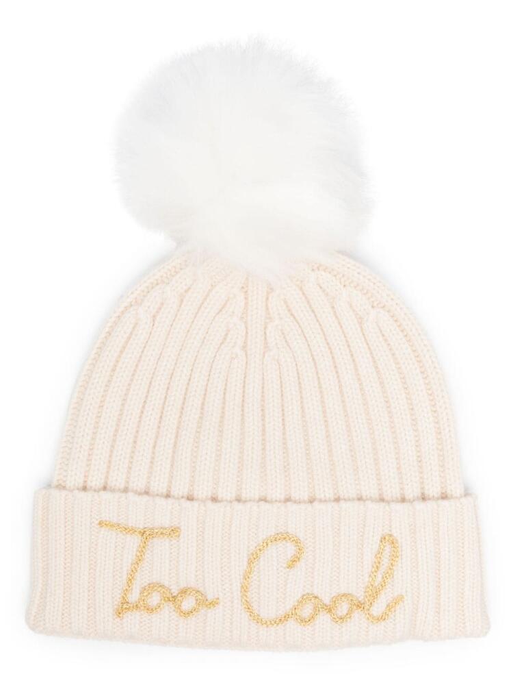 MC2 Saint Barth Too Cool-embroidered ribbed beanie - Neutrals Cover