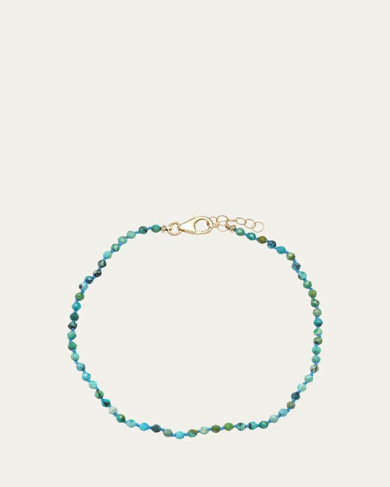 Andrea Fohrman 14K Gold Faceted Turquoise Beaded Anklet Cover