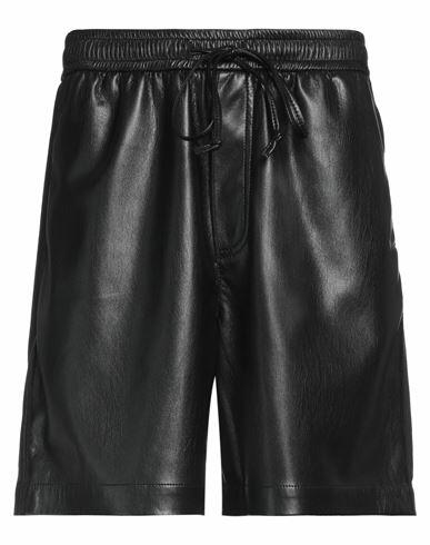 Nanushka Man Shorts & Bermuda Shorts Black Polyurethane, Polyester Cover