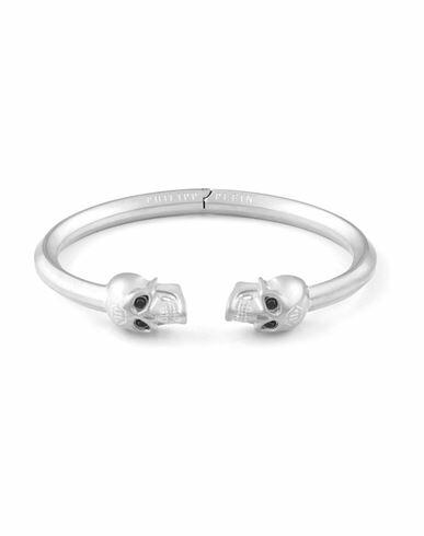 Philipp Plein 3d $kull Crystal Bangle Bracelet Man Bracelet Silver Stainless Steel Cover