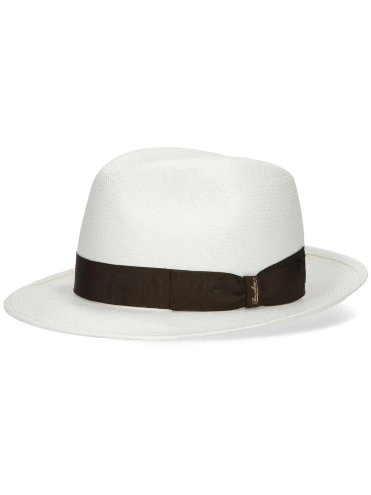 Borsalino Federico straw fedora hat - White Cover