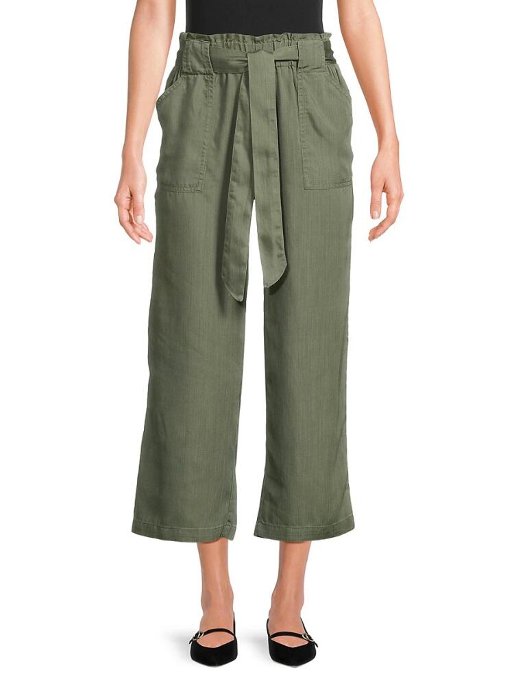 NANETTE nanette lepore Women's Belted Cropped Pants - Prairie Sage Cover