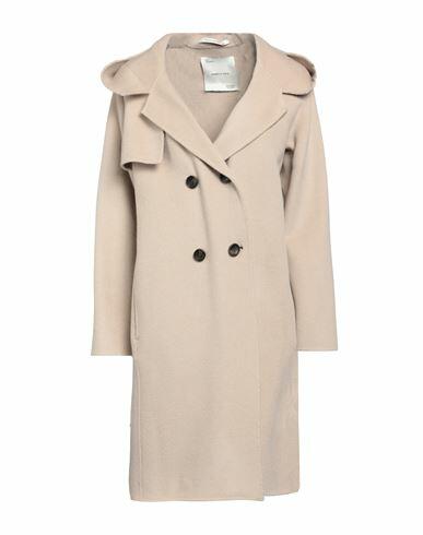 Emma & Gaia Woman Coat Beige Wool, Lyocell, Cashmere Cover