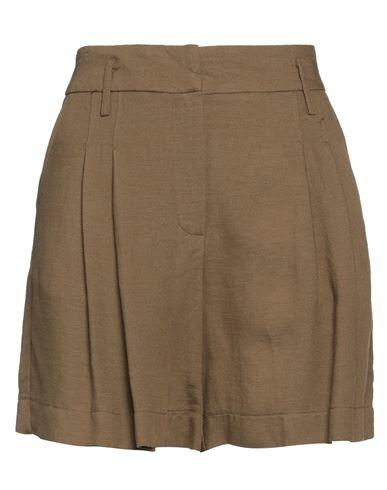 Birgitte Herskind Woman Shorts & Bermuda Shorts Military green Viscose, Linen Cover