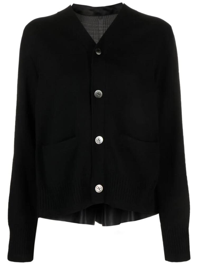 sacai panelled wool cardigan - Black Cover