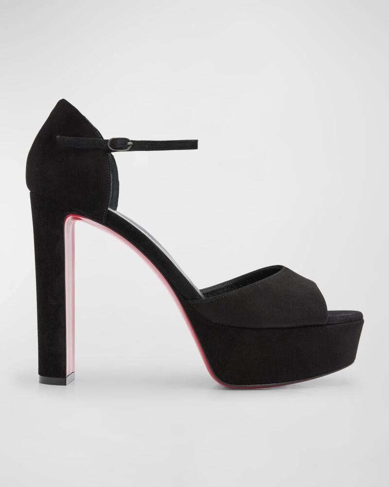 Christian Louboutin Sandaloo Suede Red Sole Platform Sandals Cover