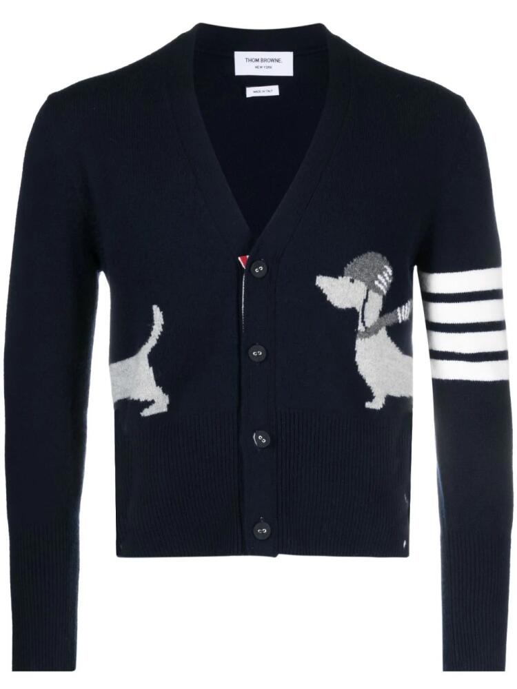 Thom Browne Hector 4-Bar stripe cardigan - Blue Cover