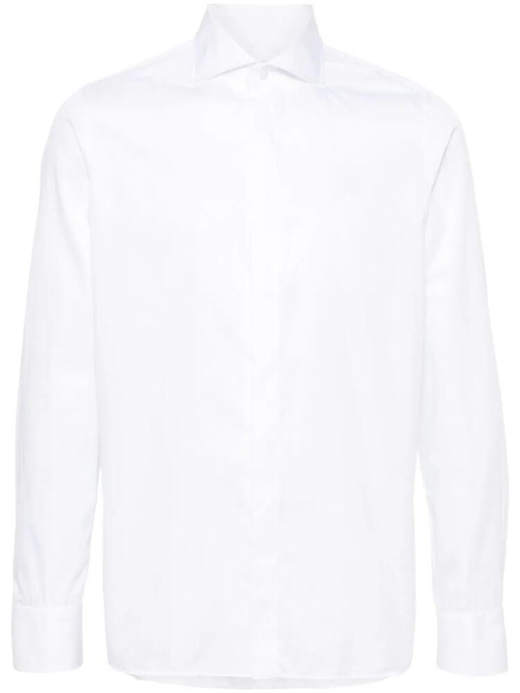 Tagliatore long-sleeve cotton shirt - White Cover