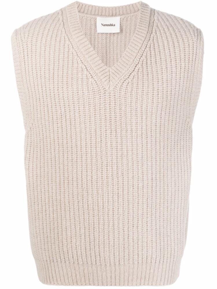 Nanushka V-neck sweater vest - Neutrals Cover