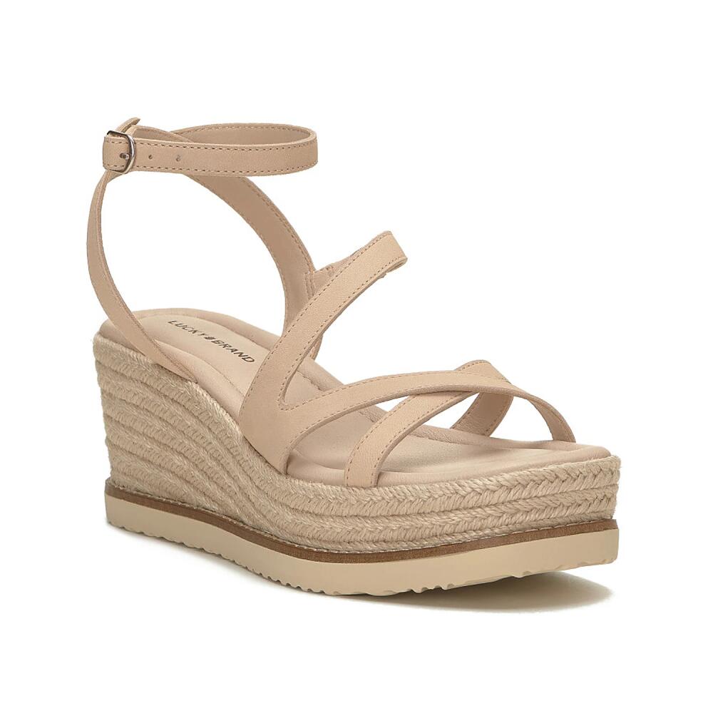 Lucky Brand Carolie Espadrille Wedge Sandal | Women's | Almond Beige Cover