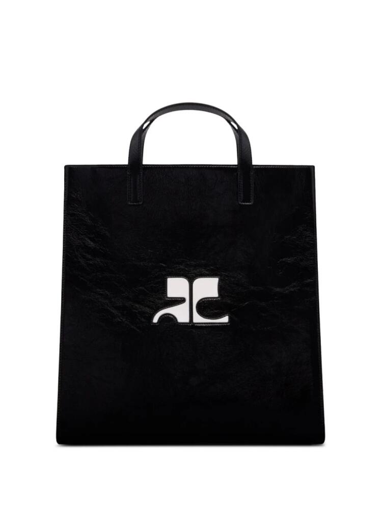 Courrèges Heritage leather tote bag - Black Cover