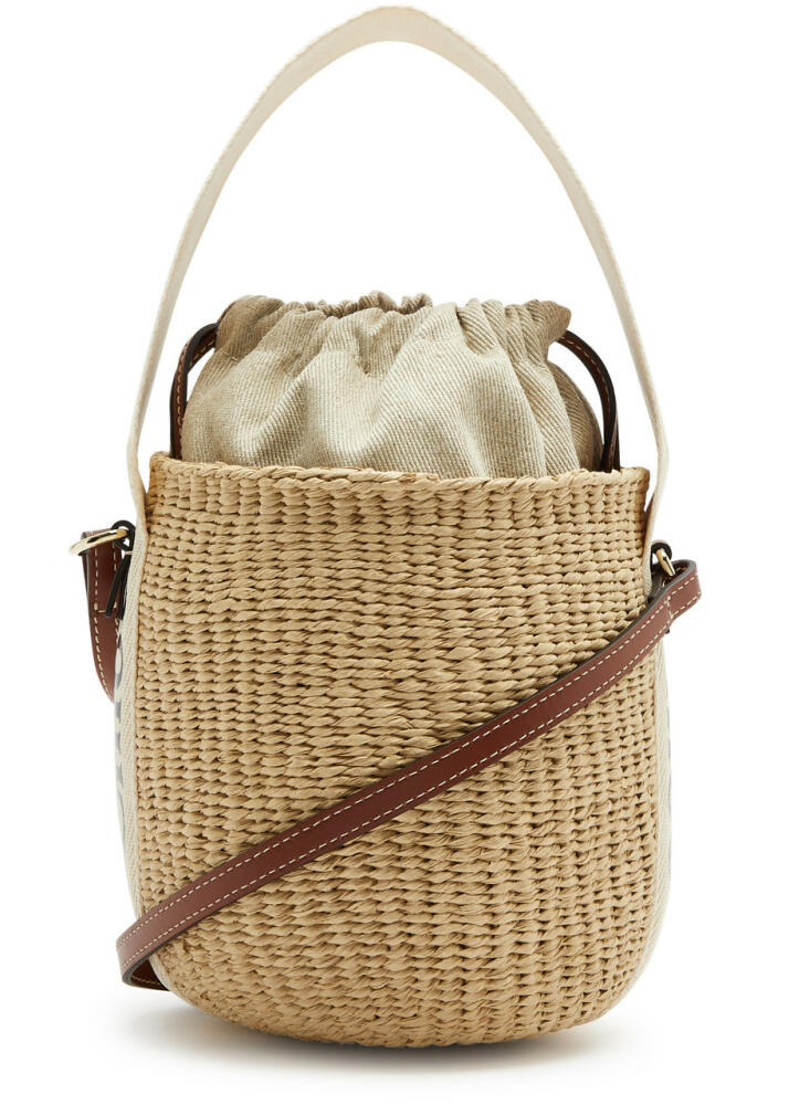 Chloe X Mifuko Woody Small Raffia Bucket bag - White Cover