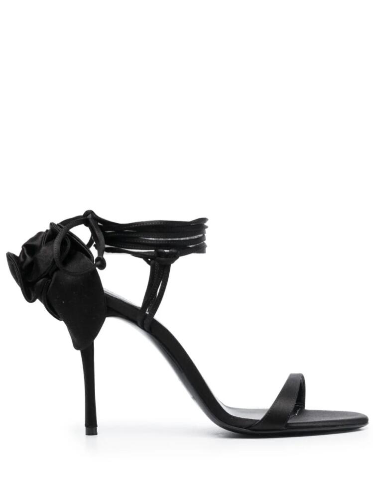 Magda Butrym 110mm flower satin sandals - Black Cover