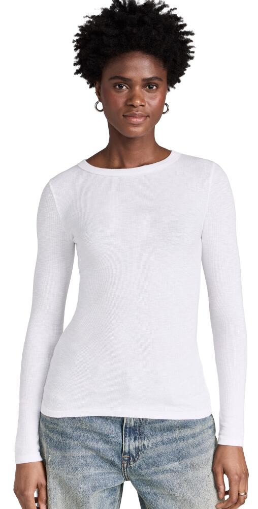 Enza Costa Textured Rib Crew Tee White Cover