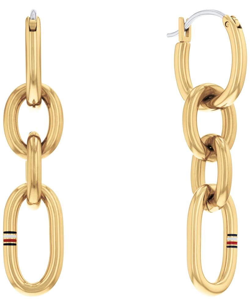 Tommy Hilfiger Women's Gold-Tone Stainless Steel Chain Earring - Gold Cover