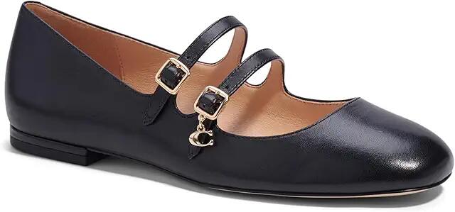 COACH Whitley Leather Mary Jane (Black) Women's Flat Shoes Cover