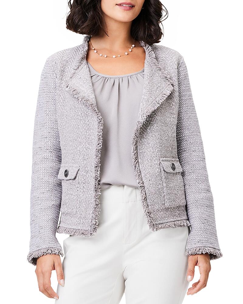 Nic+Zoe Fringe Mix Knit Pocket Blazer Cover