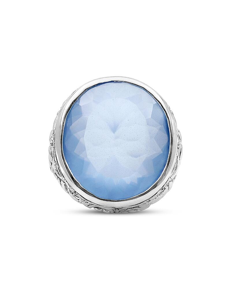 Stephen Dweck Faceted Natural Quartz & Blue Agate Ring Cover