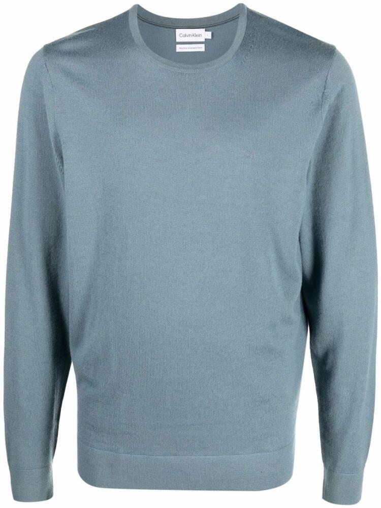 Calvin Klein Superior wool crewneck jumper - Grey Cover