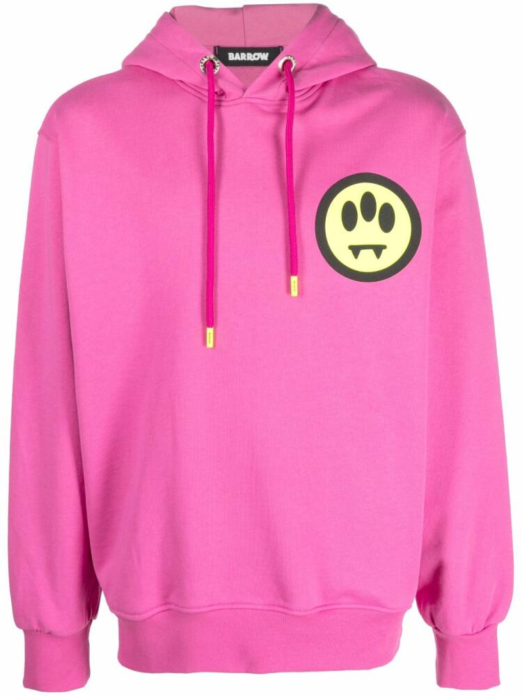 BARROW logo-print cotton hoodie - Pink Cover