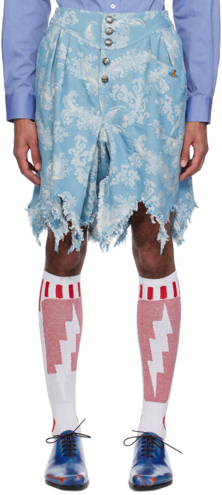 Vivienne Westwood Blue & Off-White Romario Shorts Cover