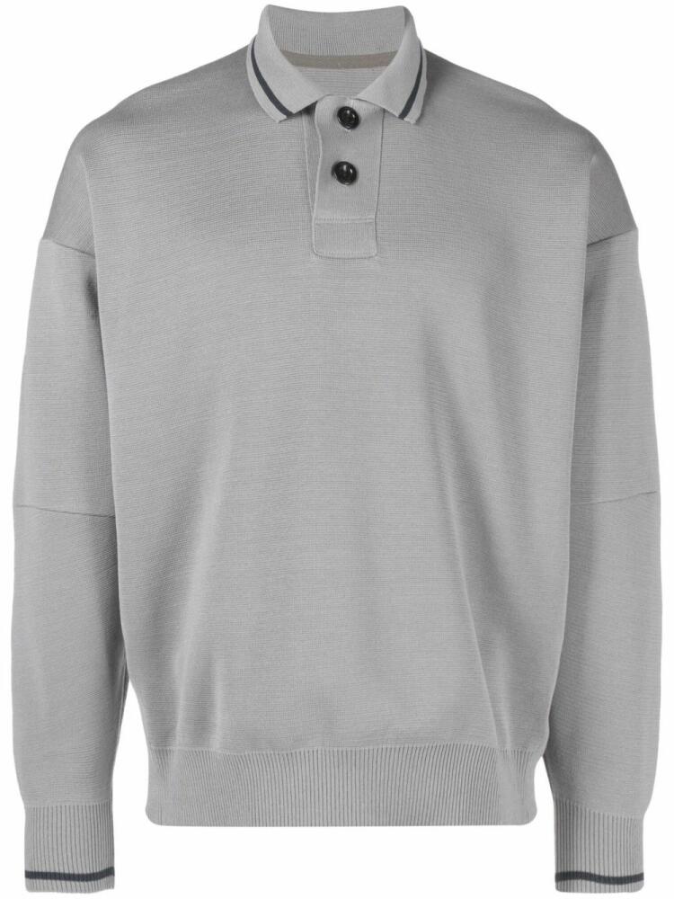 sacai long-sleeve polo shirt - Grey Cover