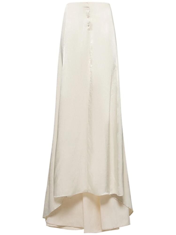 LUDOVIC DE SAINT SERNIN Satin Midrise Long Skirt Cover