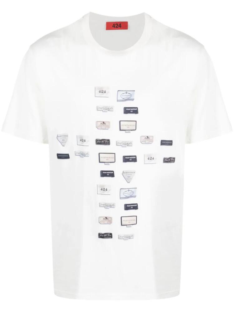 424 graphic-print cotton T-shirt - White Cover