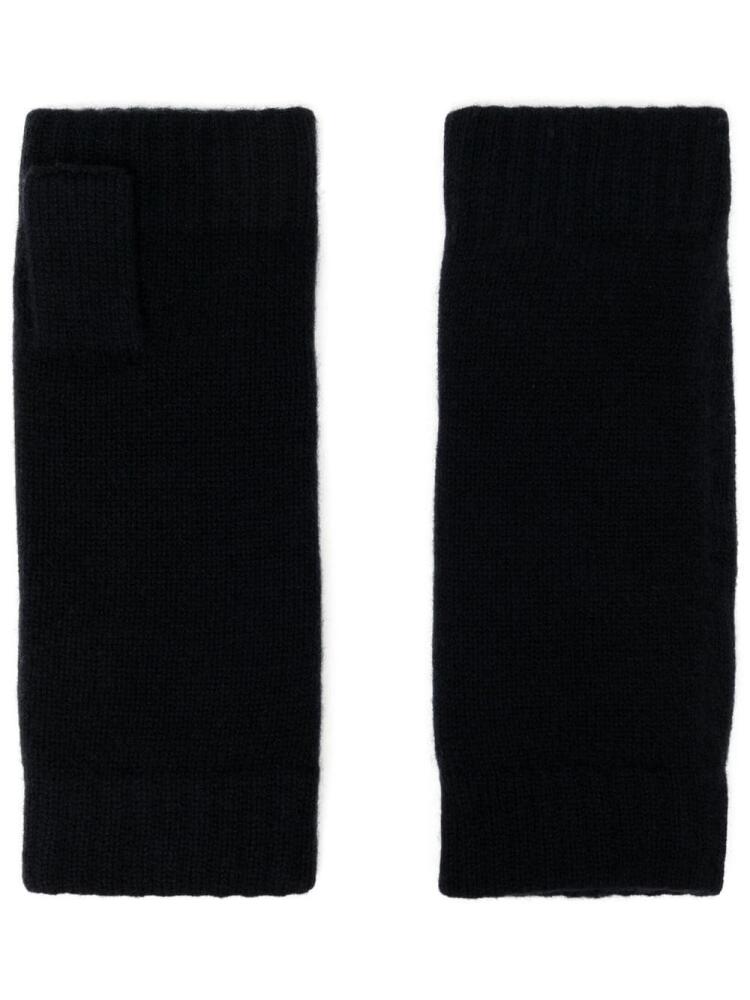 N.Peal ribbed-trim organic-cashmere gloves - Black Cover