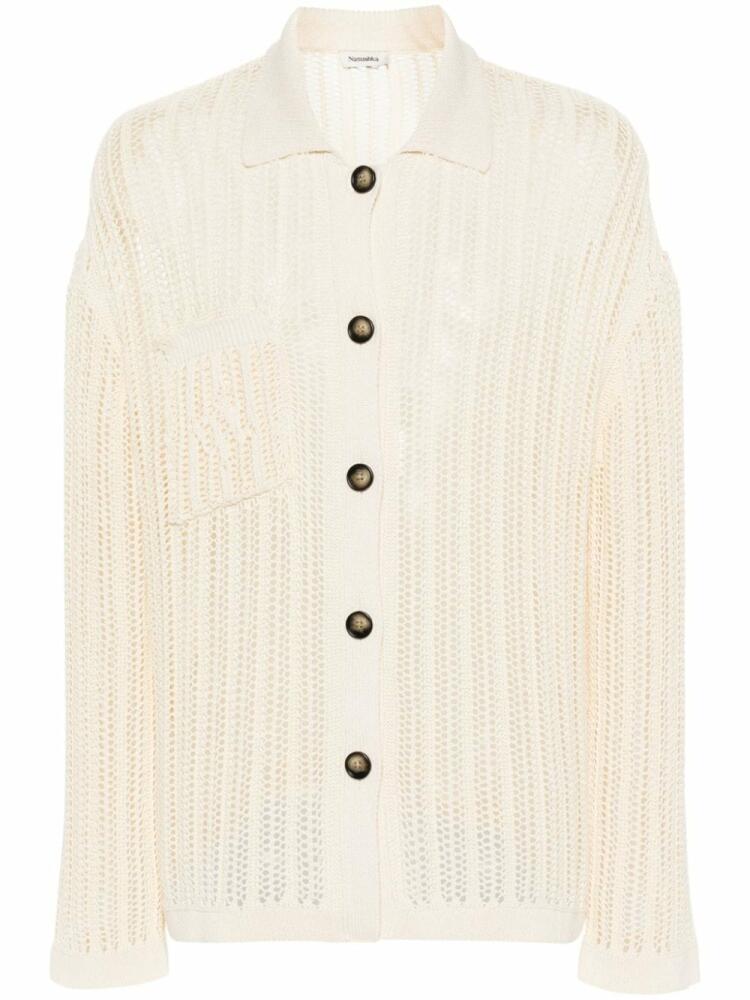 Nanushka open-knit cotton cardigan - Neutrals Cover