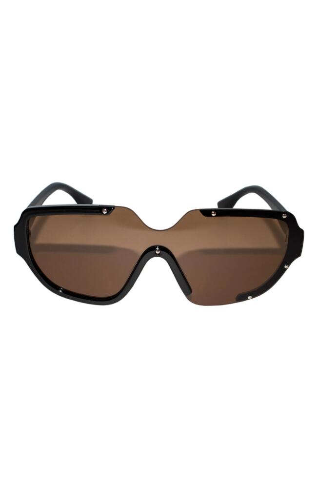 Fifth & Ninth Jolie 71mm Oversize Polarized Square Sunglasses in Black/Brown Cover