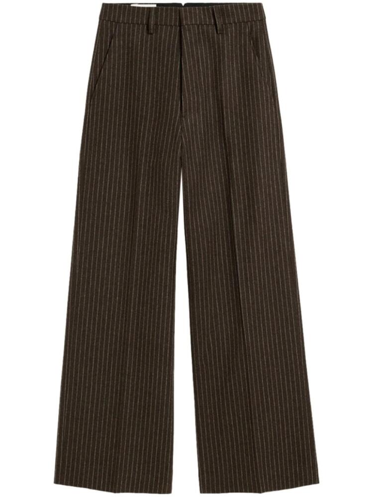 AMI Paris pinstripe-pattern wool trousers - Brown Cover