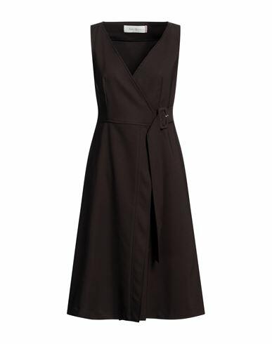 Katia Giannini Woman Midi dress Dark brown Cotton, Polyester, Elastane Cover