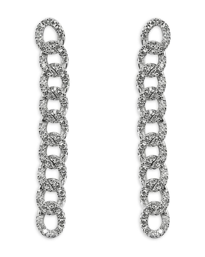 Zydo 18K White Gold Classic Chic Diamond Link Drop Earrings Cover