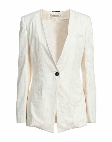 Nostrasantissima Woman Blazer Ivory Cotton, Linen Cover