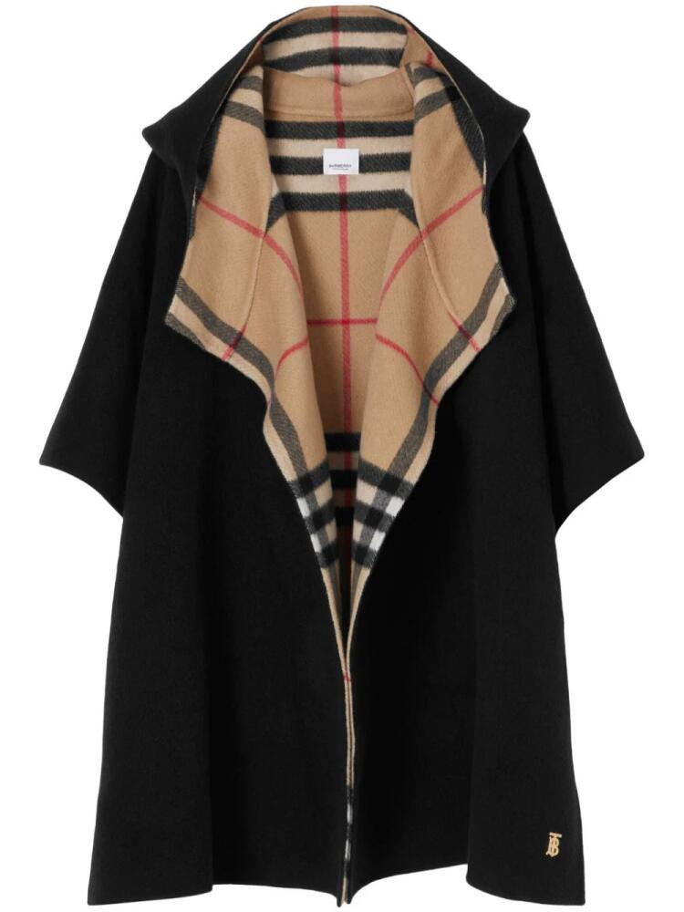 Burberry cashmere reversible hooded cape - Black Cover