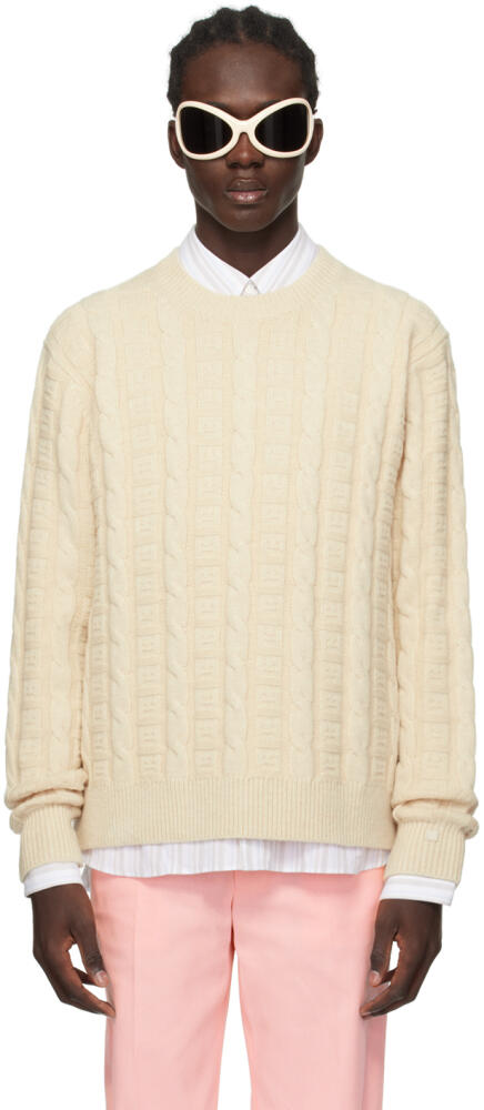 Acne Studios Beige Jacquard Sweater Cover