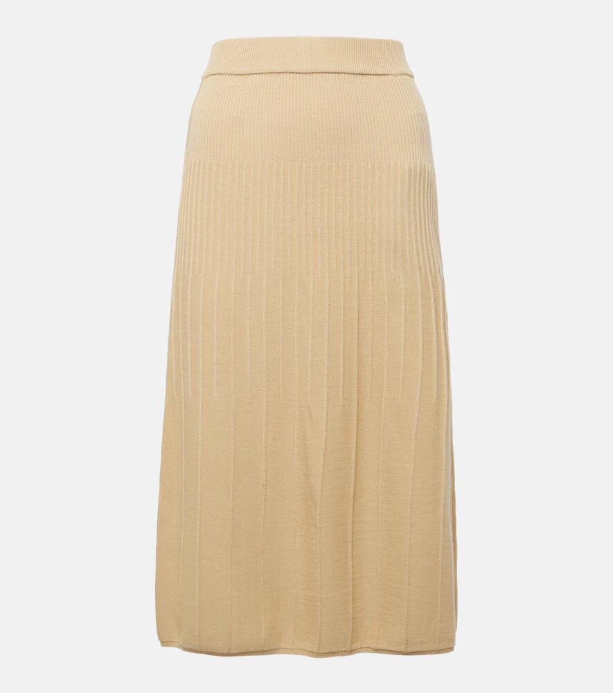 Joseph Ribbed-knit wool midi skirt Cover