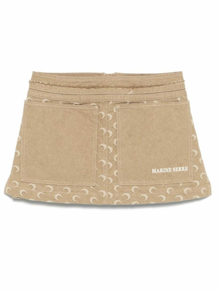 Marine Serre Moon-jacquard mini skirt - Brown Cover