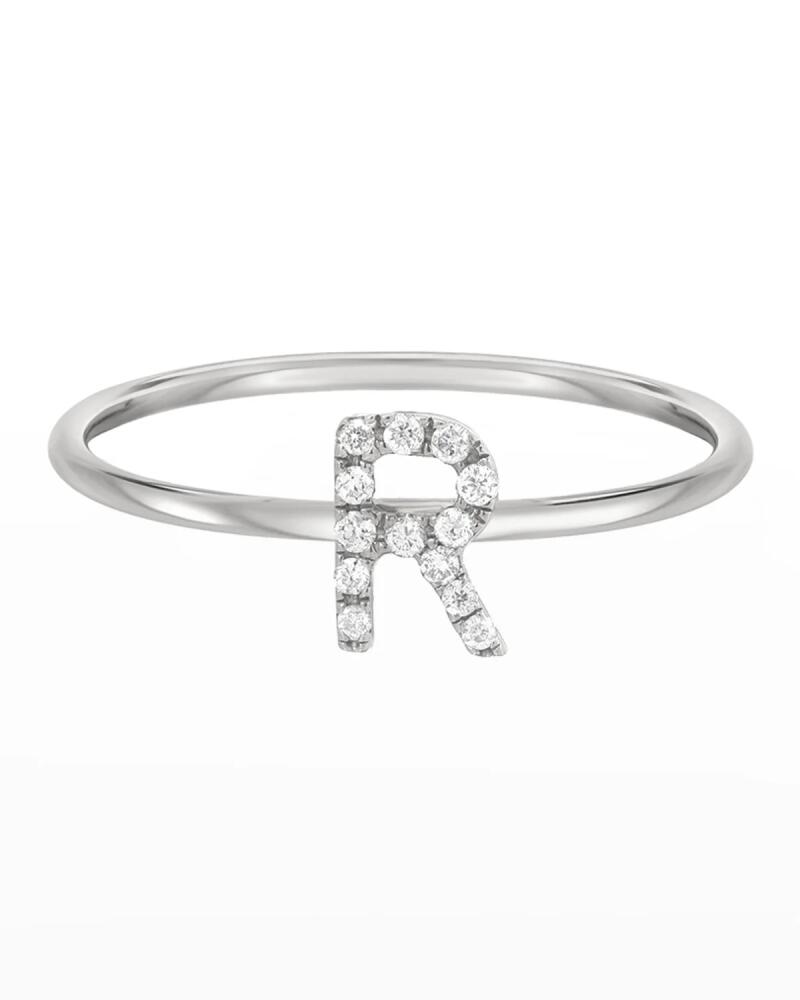 Zoe Lev Jewelry Personalized Diamond Initial Ring in 14K White Gold Cover