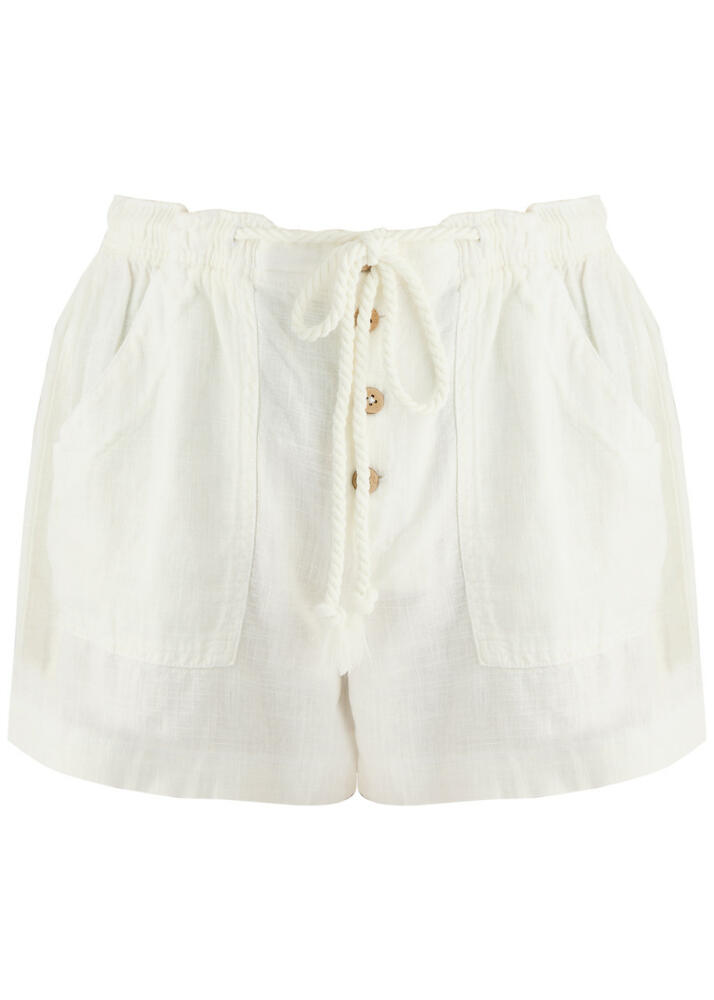 Free People Westmoreland Linen-blend Shorts - Ivory Cover