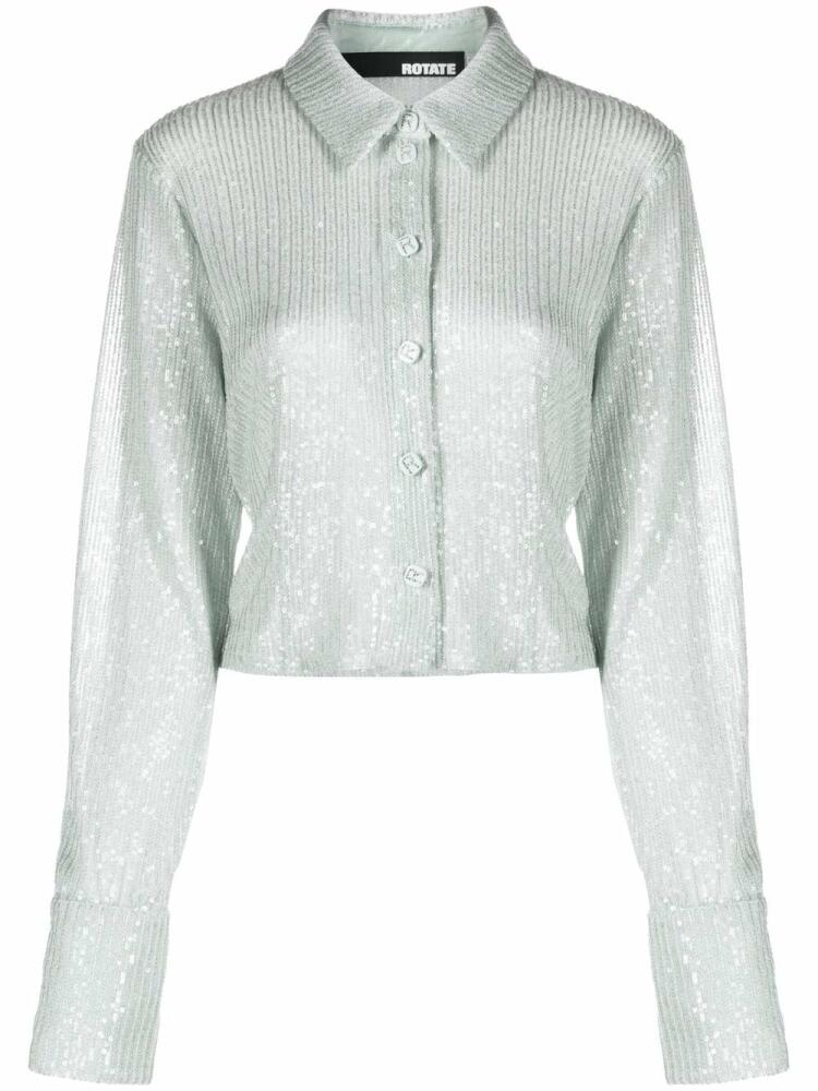 ROTATE BIRGER CHRISTENSEN sequin-embellished button-down cardigan - Blue Cover