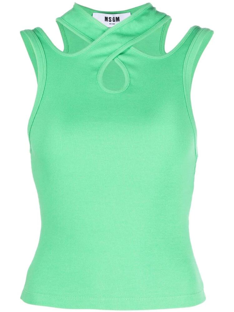 MSGM cut-out tank top - Green Cover