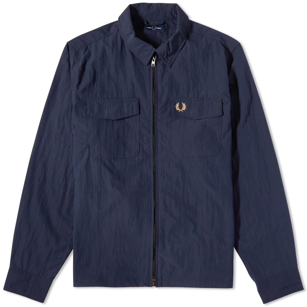 Fred Perry Men's Zip Overshirt in Navy Cover